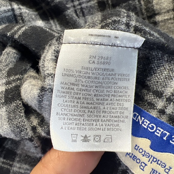 Pendleton Wool Board‎ Shirt Douglas Tartan Gray Black Plaid 100% Virgin Wool S - Picture 12 of 14